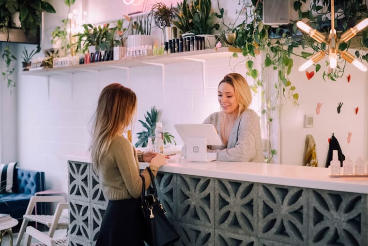 Small business owners working