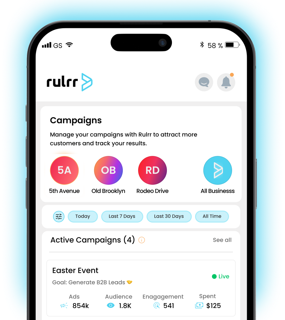 Rulrr app connecting campaigns, data and content