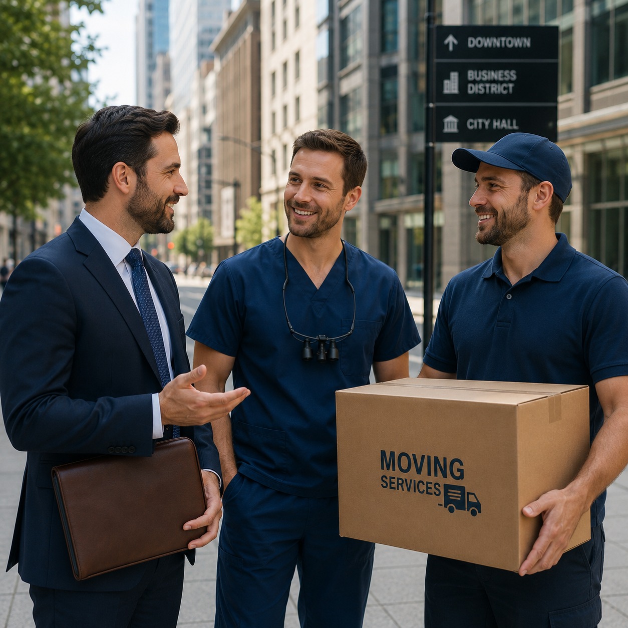 Service business professionals — business, medical, and moving services